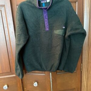 Patagonia Black and Purple Fleece Jacket
